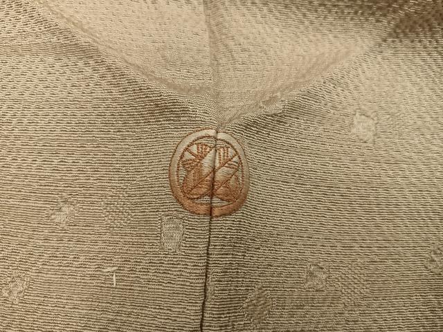 平和屋着物■上質な色無地 箔散らし地紋 枯色 正絹 逸品 BAAX5538mz