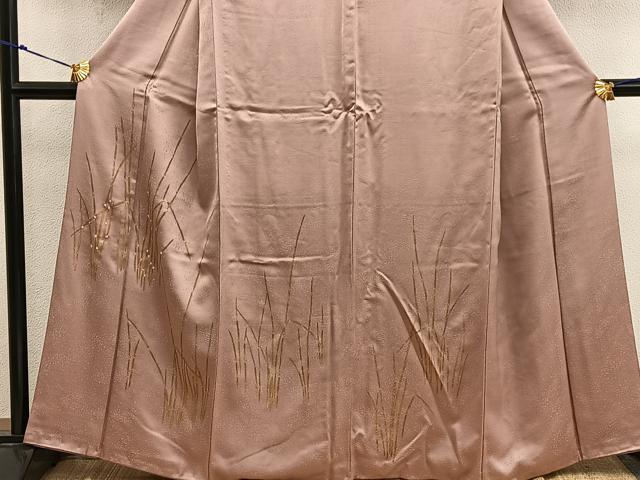 平和屋着物■訪問着 刺繍 草葉文 正絹 逸品 BAAX5542mz