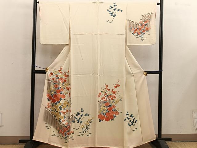 平和屋着物■訪問着 友禅 菊花文 正絹 逸品 BAAX5551mz