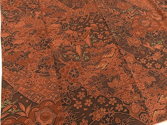 平和屋着物■上質な小紋 舞蝶風景花文 正絹 逸品 BAAX5557mz