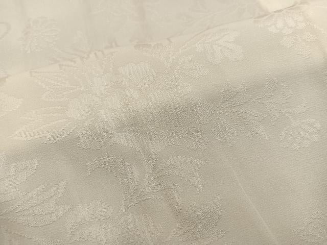 平和屋着物■長襦袢 無双仕立て 草花地紋 白色 正絹 逸品 BAAX5576mz