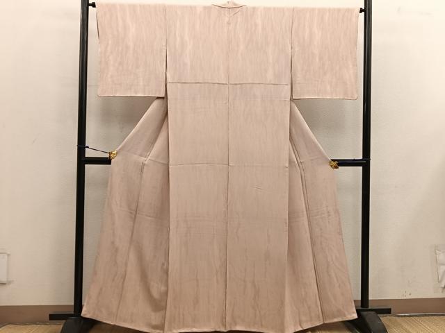 平和屋着物■上質な色無地 幾何学地紋 杏色 高島屋扱い 正絹 逸品 BAAX5582mz