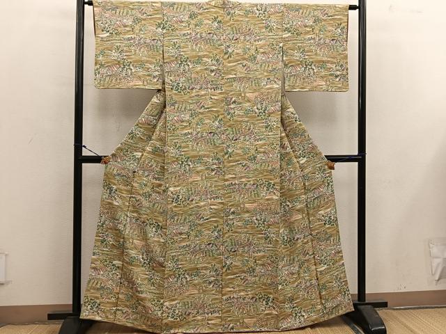 平和屋着物■上質な小紋 人物風景文 正絹 逸品 BAAX5587mz