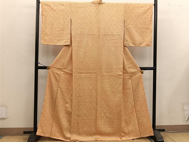 平和屋着物■大変加工の良い総絞り小紋 正絹 逸品 BAAX5588mz