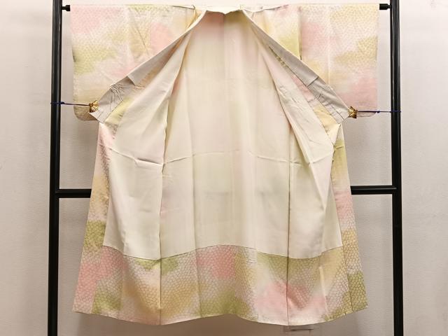 平和屋着物■長襦袢 袷 霞文 正絹 逸品 BAAX5593mz