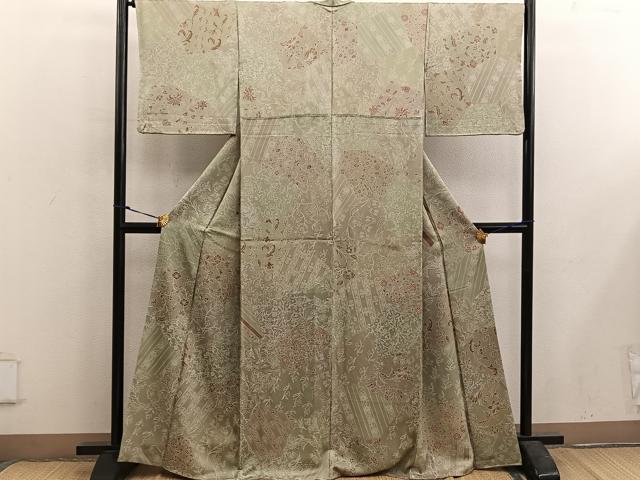 平和屋着物■上質な小紋 枝花文 正絹 逸品 BAAX5596mz