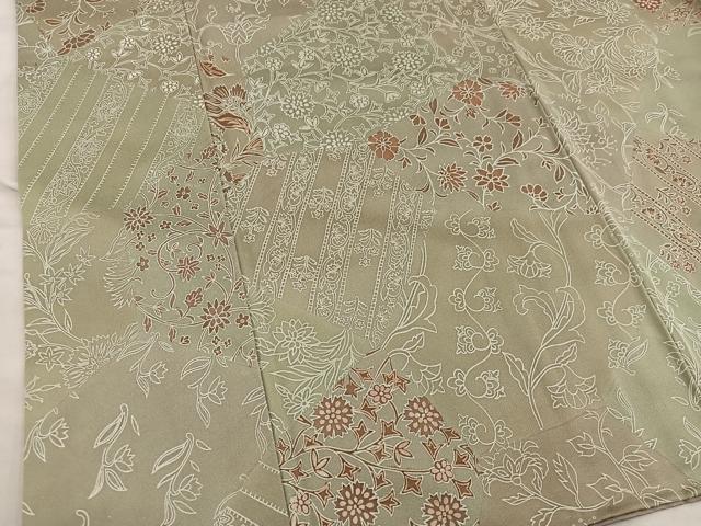 平和屋着物■上質な小紋 枝花文 正絹 逸品 BAAX5596mz