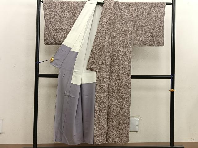 平和屋着物■上質な小紋 草花文 正絹 逸品 BAAX5597mz