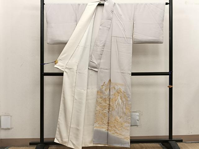 平和屋着物■豪華色留袖 寿光織 風景文 暈し染め 金糸 正絹 逸品 BAAX5613mz