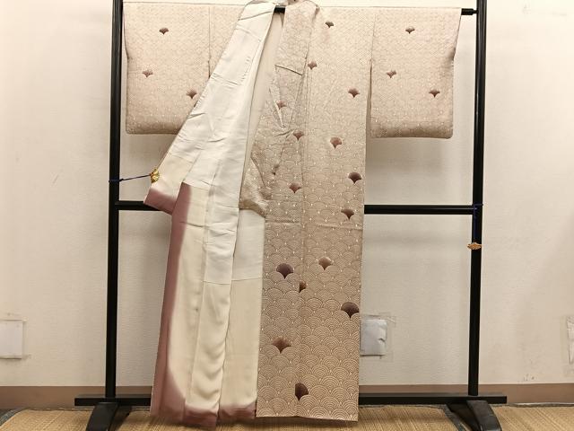 平和屋着物■訪問着 青海波梅花文 金彩 正絹 逸品 BAAX5617mz