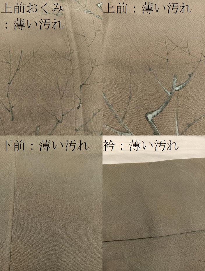 平和屋着物■訪問着 手描き 枝葉文 正絹 逸品 BAAX5623mz