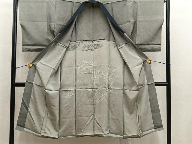 平和屋着物■男性 長襦袢 単衣 鷹 金彩 正絹 逸品 BAAX5637mz