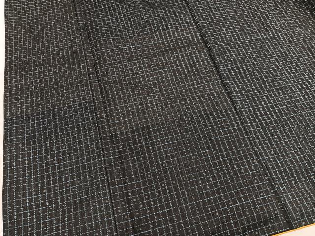 平和屋着物■上質な紬 格子柄 正絹 逸品 BAAX5640mz