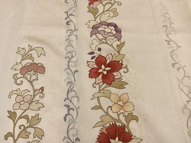 平和屋着物■訪問着 駒刺繍 草花文 金彩 正絹 逸品 BAAX5644mz