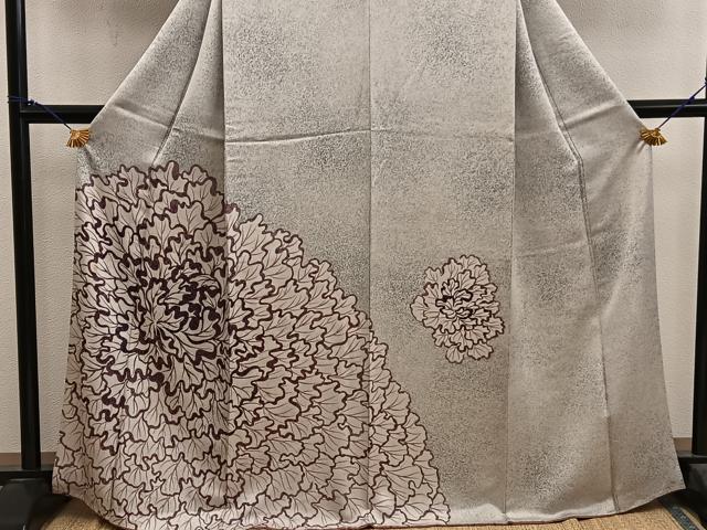 平和屋着物■訪問着 牡丹文 たたき染め 正絹 逸品 BAAX5647mz