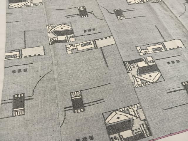 平和屋着物■上質な紬 風景文 正絹 逸品 BAAX5648mz