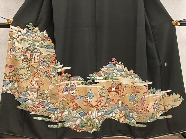 平和屋着物■豪華黒留袖 作家物 平安人物風景文 金彩 正絹 逸品 BAAX5650mz