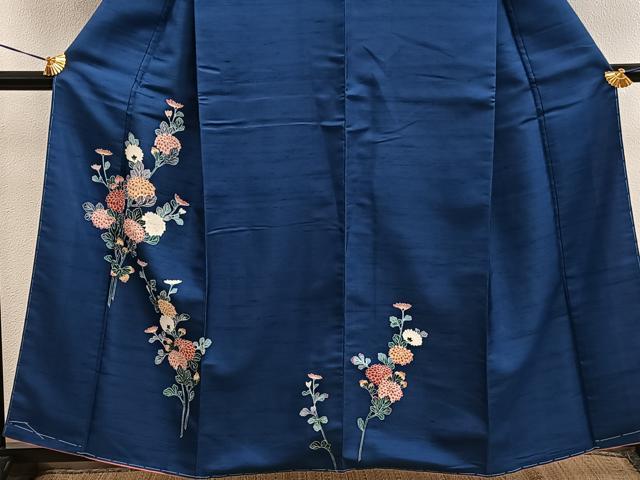 平和屋着物■訪問着 白山紬 友禅 枝花文 正絹 逸品 BAAX5653mz