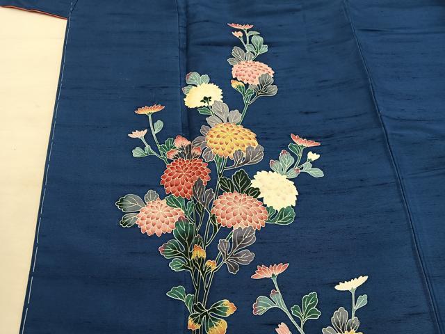 平和屋着物■訪問着 白山紬 友禅 枝花文 正絹 逸品 BAAX5653mz