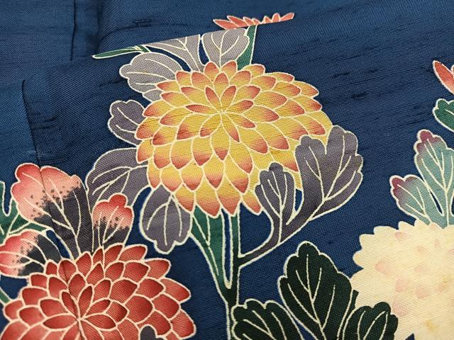 平和屋着物■訪問着 白山紬 友禅 枝花文 正絹 逸品 BAAX5653mz