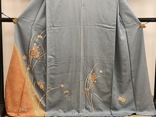 平和屋着物■訪問着 駒刺繍 菊花文 金彩 正絹 逸品 BAAX5662mz
