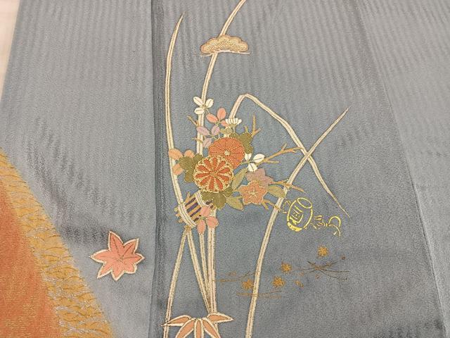 平和屋着物■訪問着 駒刺繍 菊花文 金彩 正絹 逸品 BAAX5662mz
