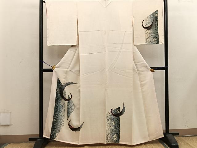 平和屋着物■訪問着 孔雀花文 金彩 正絹 逸品 BAAX5665mz