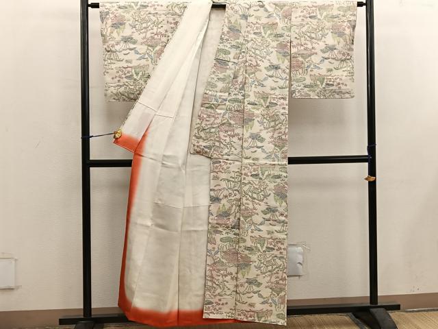 平和屋着物■上質な紬 風景文 正絹 逸品 BAAX5669mz