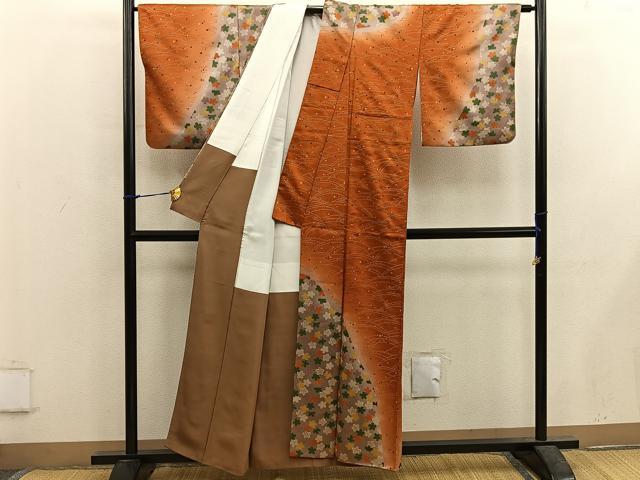 平和屋着物■訪問着 舞桜文 暈し染め 金彩 正絹 逸品 BAAX5671mz