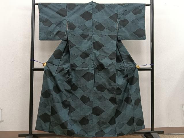 平和屋着物■本場大島紬 7マルキ 幾何学文様 正絹 逸品 BAAX5675mz