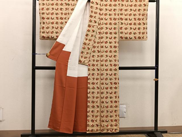 平和屋着物■上質な小紋 舞蝶文 正絹 逸品 BAAX5681mz