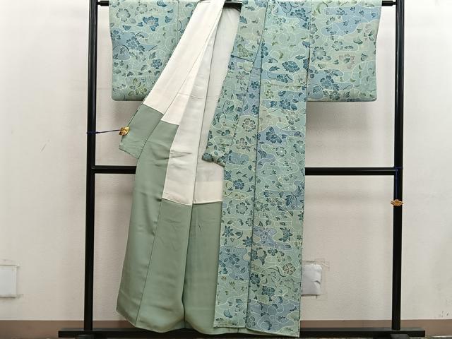 平和屋着物■上質な小紋 草花文 正絹 逸品 BAAX5684mz