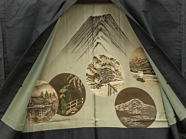 平和屋着物■男性 本場大島紬 アンサンブル 80亀甲 総詰め 正絹 逸品 BAAX5689mz