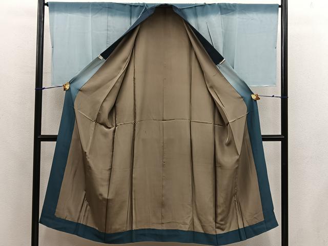 平和屋着物●男性 長襦袢 袷 手描き 蛇 暈し染め 正絹 逸品 BAAX5701mz