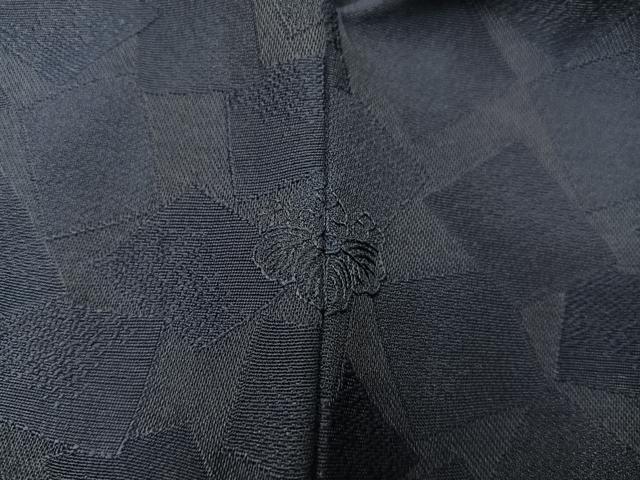 平和屋着物●上質な色無地 色紙重ね地紋 黒紅色 正絹 逸品 BAAX5715mz