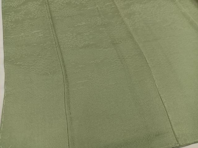 平和屋着物■上質な色無地 風景地紋 油色 正絹 逸品 BAAX5716mz