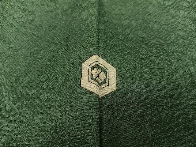 平和屋着物●上質な色無地 草葉地紋 麹塵色 正絹 逸品 BAAX5719mz