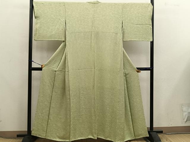 平和屋着物●上質な色無地 梅花地紋 木蘭色 さが美扱い 正絹 逸品 BAAX5724mz