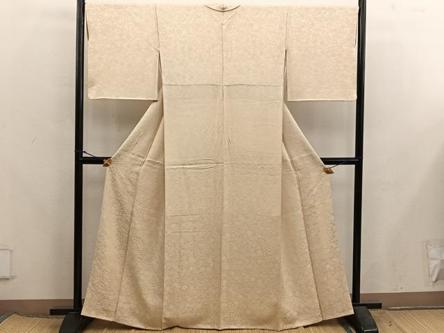 平和屋着物●上質な色無地 梅花地紋 飴色 正絹 逸品 BAAX5725mz