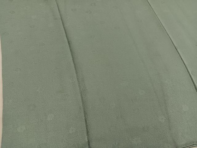平和屋着物●上質な色無地 菊地紋 薄青色 正絹 逸品 BAAX5729mz