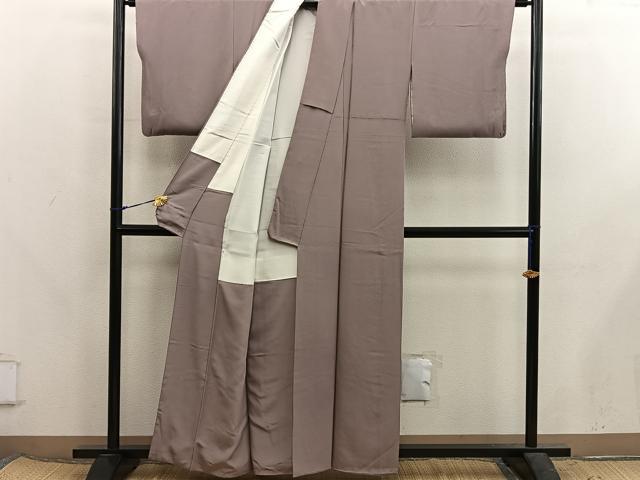 平和屋着物■上質な色無地 赤白橡色 正絹 逸品 BAAX5730mz