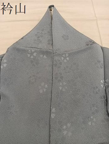 平和屋着物●上質な色無地 舞花地紋 湊鼠色 正絹 逸品 BAAX5731mz