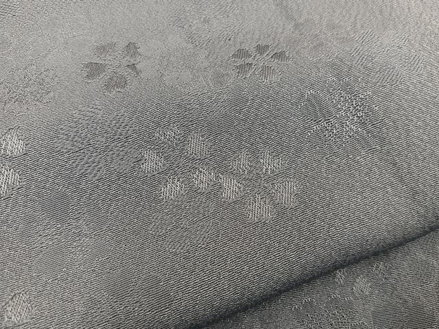 平和屋着物●上質な色無地 舞花地紋 湊鼠色 正絹 逸品 BAAX5731mz