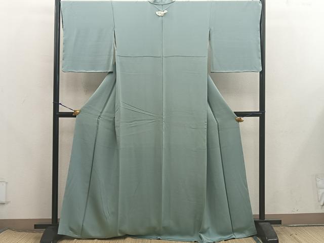 平和屋着物●上質な色無地 薄青色 正絹 逸品 BAAX5735mz