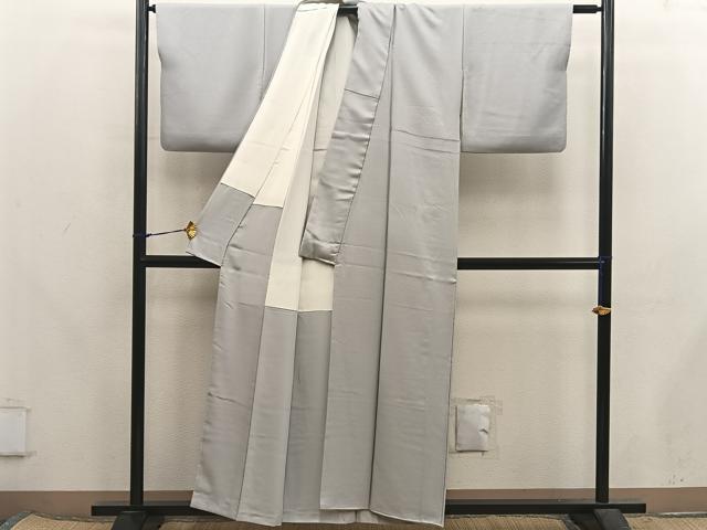 平和屋着物■上質な色無地 灰青色 正絹 逸品 BAAX5741mz