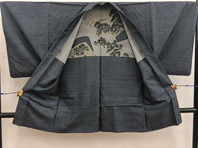 平和屋着物●男性 本場大島紬 アンサンブル 80亀甲 総詰め 正絹 逸品 BAAX5750mz