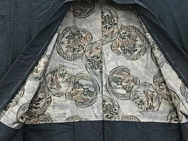 平和屋着物■男性 本場大島紬 アンサンブル 絣文様 正絹 逸品 BAAX5755mz