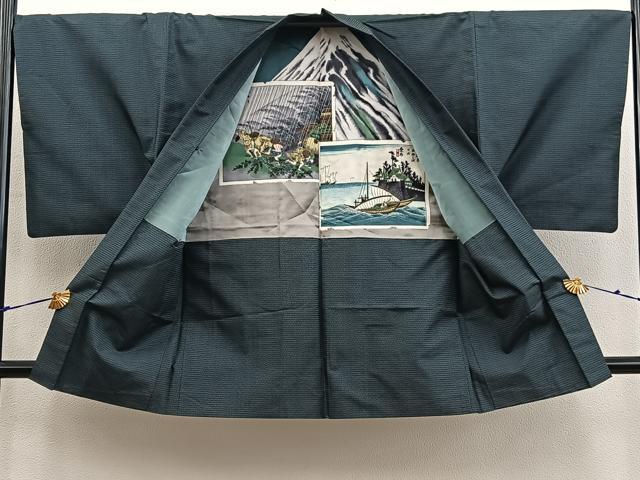 平和屋着物#男性 羽織 本場大島紬 100亀甲 総詰め 正絹 逸品 BAAX5759mz