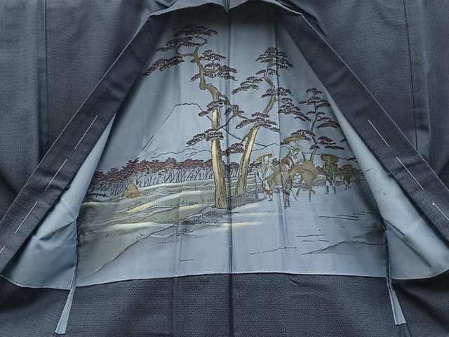 平和屋着物●男性 紬 アンサンブル 120亀甲 総詰め 正絹 逸品 BAAX5763mz