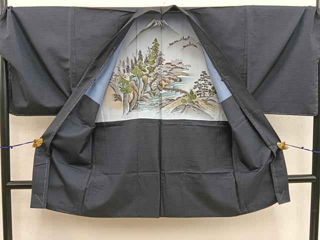 平和屋着物■男性 本場大島紬 アンサンブル キングサイズ 襦袢セット 100亀甲 総詰め 正絹 逸品 BAAX5764mz